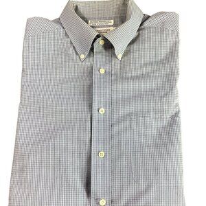 Roundtree & Yorke Blended Broadcloth Button Down Dress Shirt Men 17.5/35 #100R
